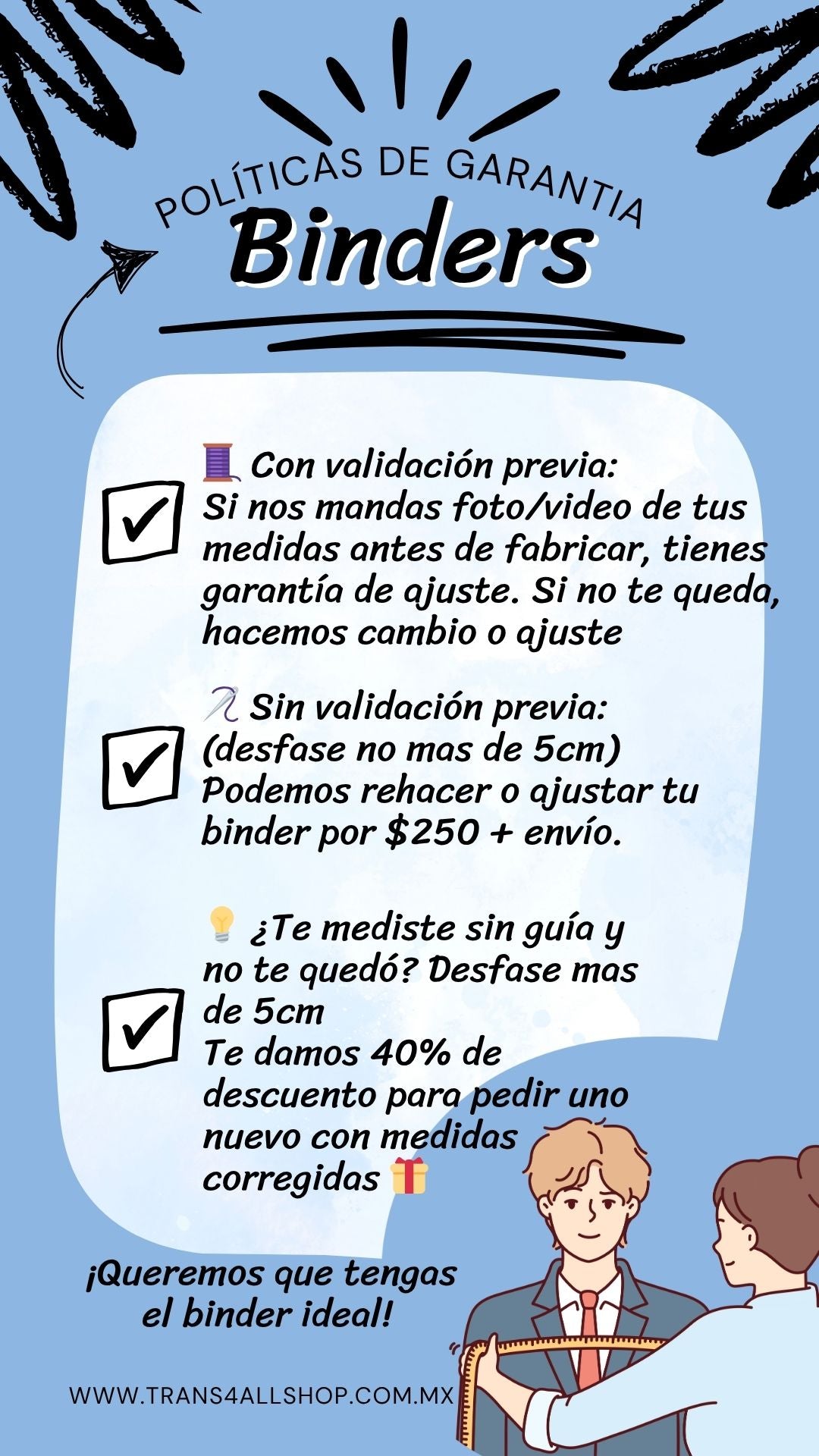 Binder 20 cm con tirantes - faja para pecho