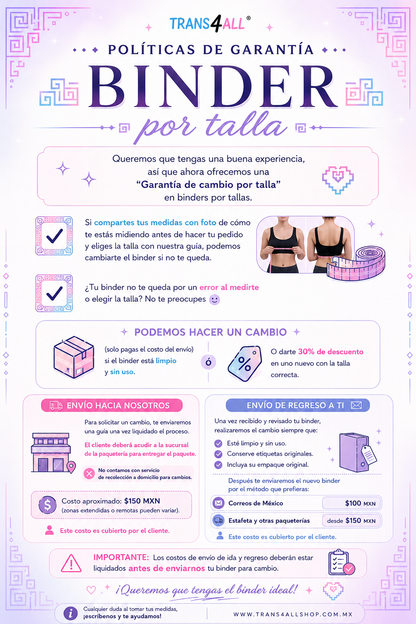 Binder corto sin ganchillos Reforzado
